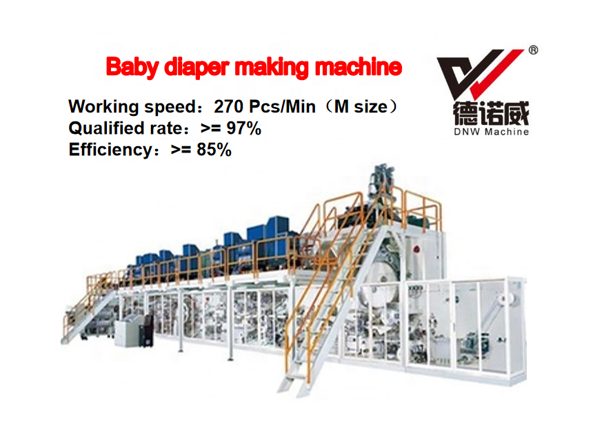 Hecho de alta calidad y bajo costo de la máquina de pañales para bebés Hanwei 
