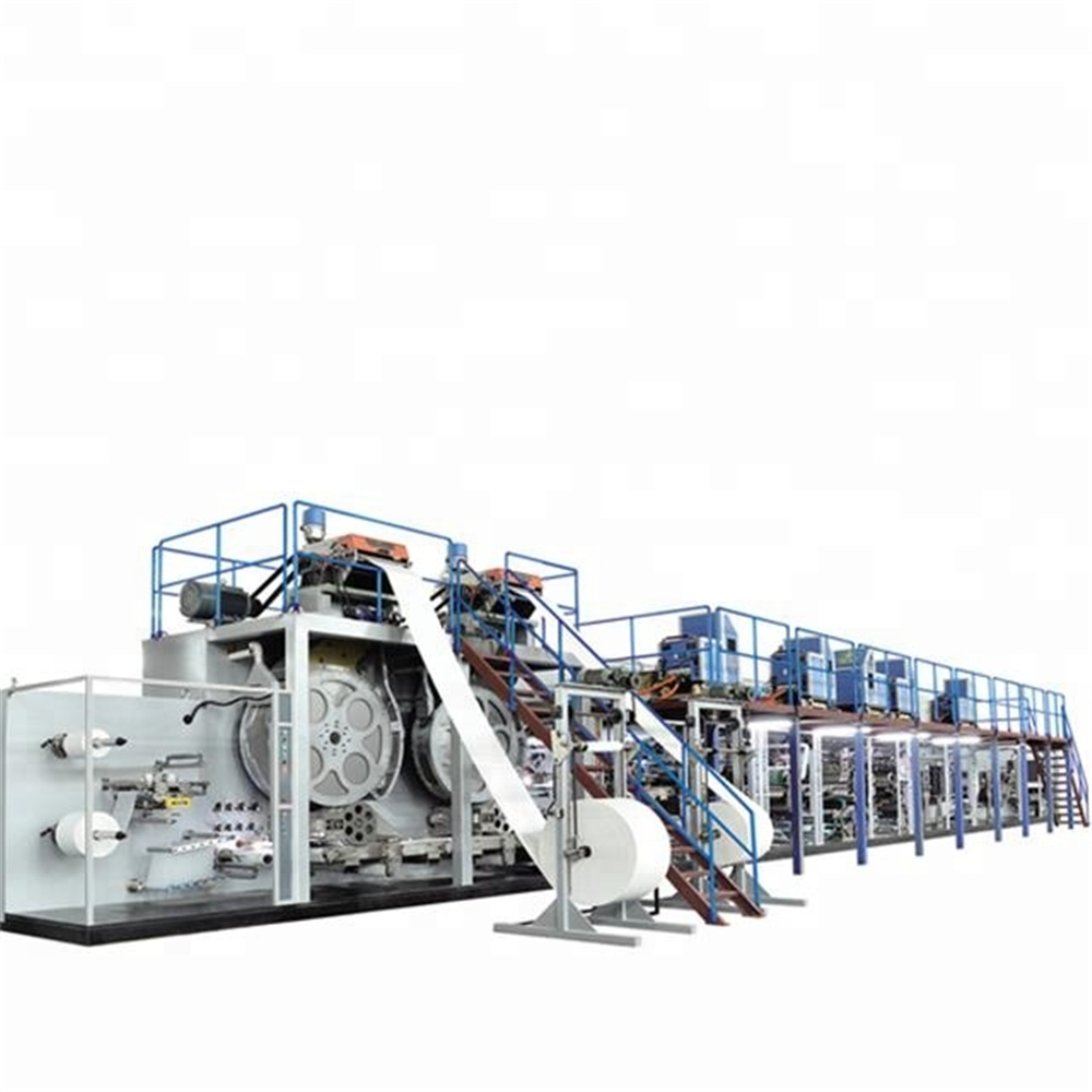 Gran línea de producción de equipos de absorción para forros de pañales, máquina de pañales estilo pantalón de bebé 