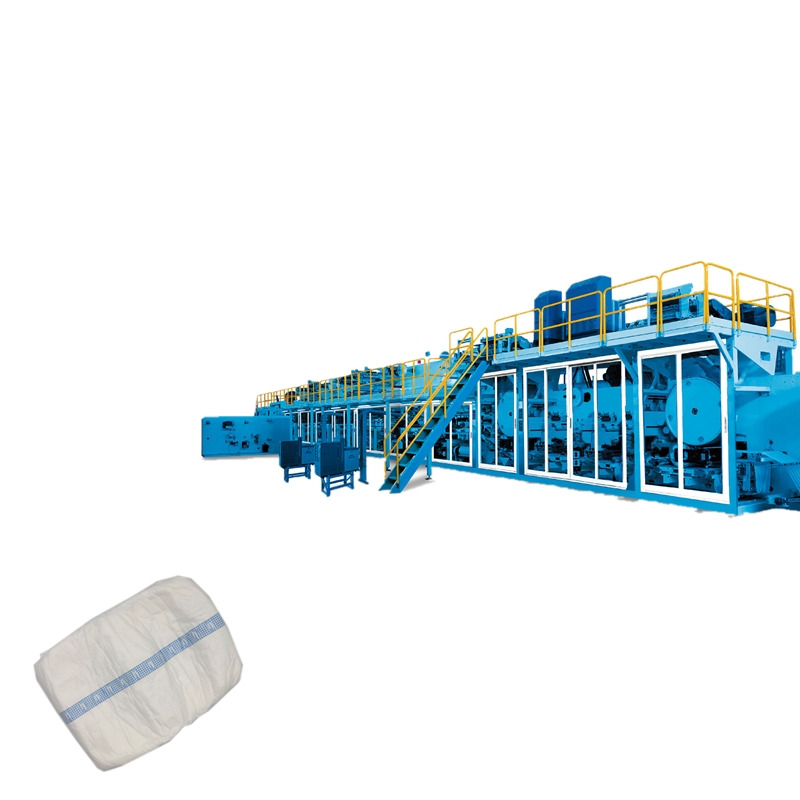 proveedor de china más reciente eficiencia aprobada por la CE nueva pequeña línea de producción de máquina de pañales para adultos 